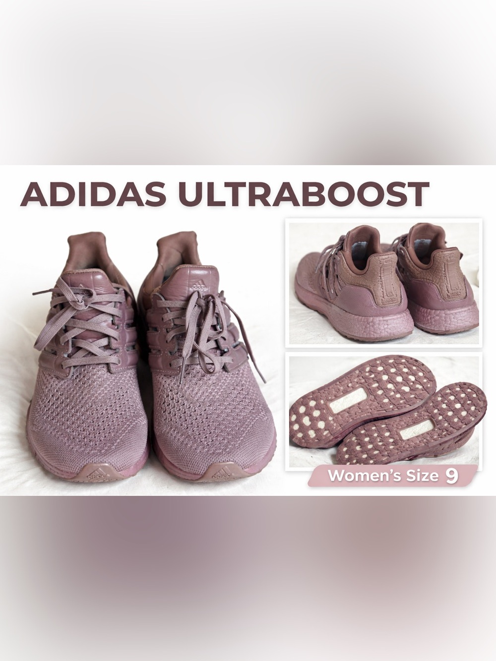 Adidas Ultraboost 22 Women’s Running Shoe Mauve Pink US 9 Quiet Luxury Lifestyle - Picture 5 of 9